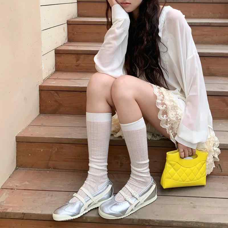 スプライシング  チェーン店飾りつけ バレーシューズ 格子縞 成人女性 レディース しろがね色 浅口 平ったい ＦＲＧ 夏 心地好い メリージェーン