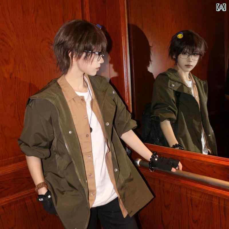 アウター ジャケット ライトアウター メンズ バイカー バイク マリア柄 黒 紺 呉 謝 ネット同 型 コスプレ 衣装 アメリカン スタイル 2025 春秋 ジャケット メンズジャケット ワークウェア