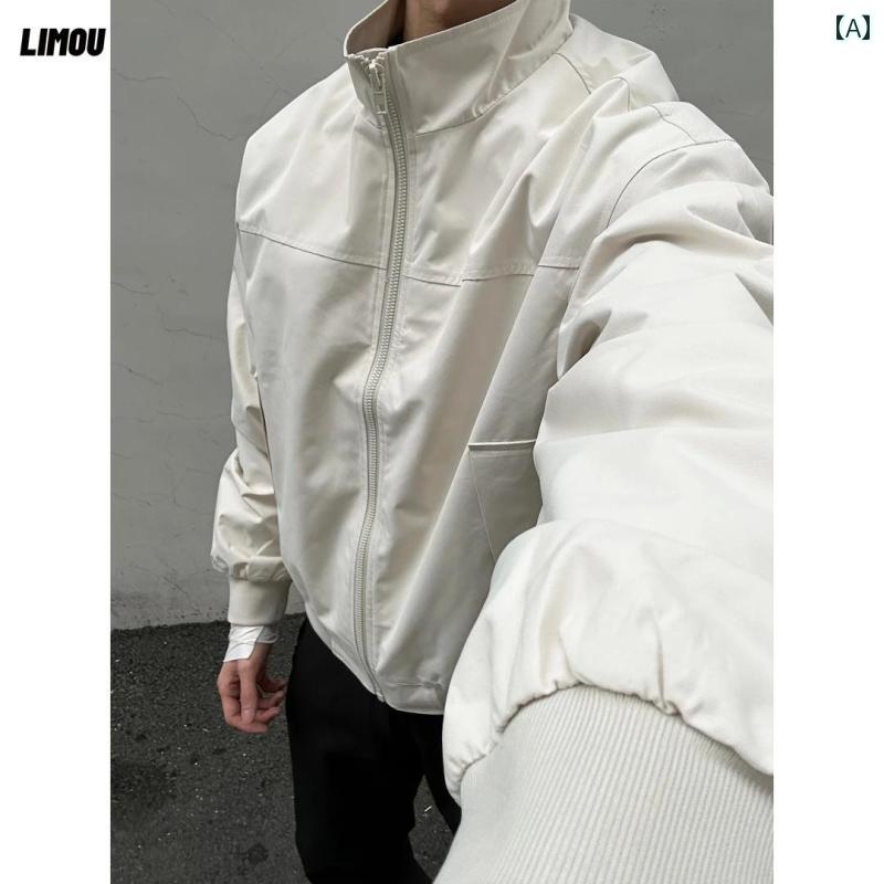 上衣 牟礼パーカー メンズ アウトドア 生あたたかい 防寒 上衣 LIMOU 春 三 雨合羽 専務取締役 黒いこと 薄墨色 白いこと ハリントン コーチ職 上衣 速乾 照明ランプ色合い 厚地の外套 メンズ