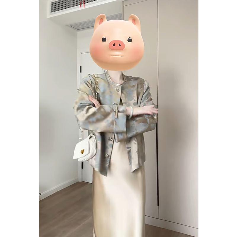 チャイナドレス レディース ロング スカート サスペンダー ハイウエスト ワンピース 上下セット 春 中華風 高級感|バランスケア 店