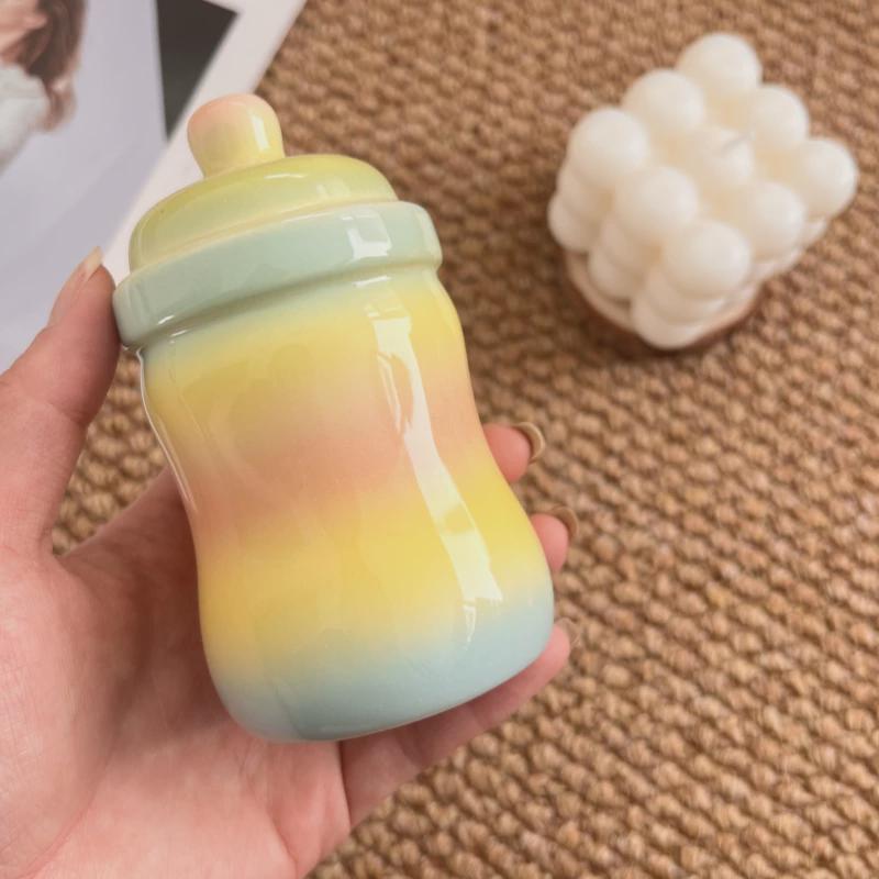 楊枝入れ 収納 ボックス ラック つまようじ おしゃれ かわいい 雑貨 家庭用 ポータブル ホルダー レインボー セラミック