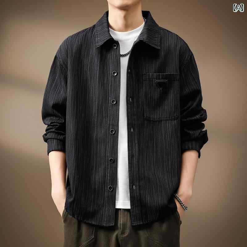 シャツジャケット メンズ 長袖 作業服 仕事着 ワークウェア 秋 ゆったり 大きいサイズ 快適 アメリカン お出かけ アウター シンプル レトロ カジュアル おしゃれ ファッション|バランスケア 店