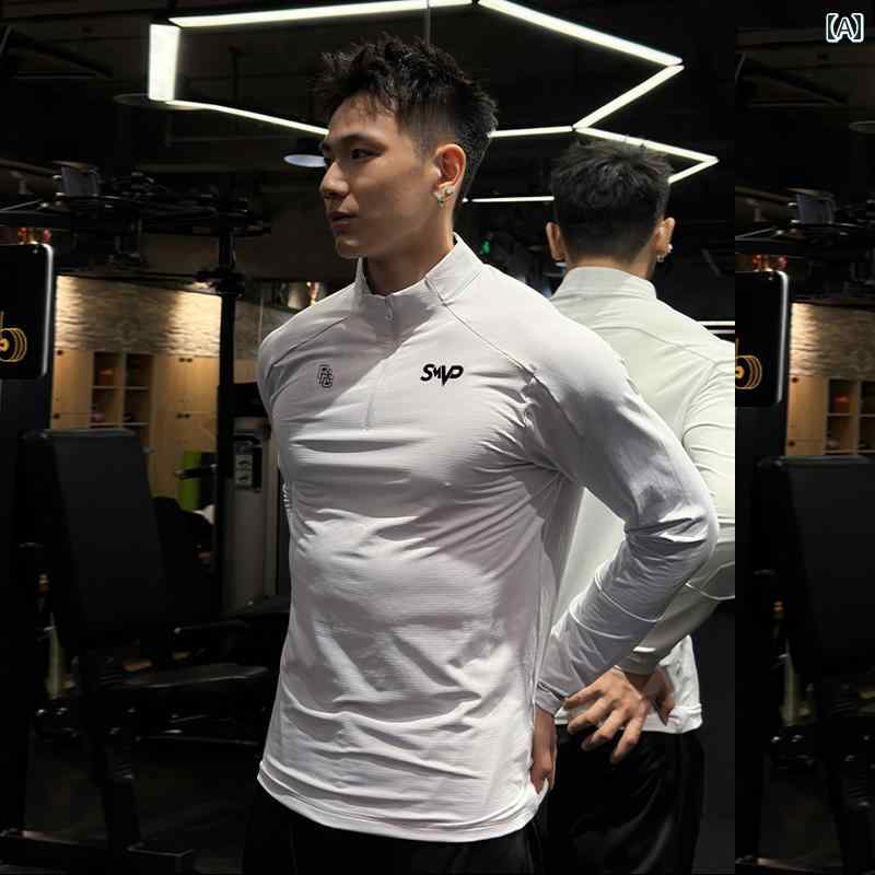 メンズ 長袖 スポーツ ウェア Tシャツ カジュアル ファッション ランニング フィットネス 速乾 屋外 アウトドア バスケットボール ホワイト ブラック ダークグレー