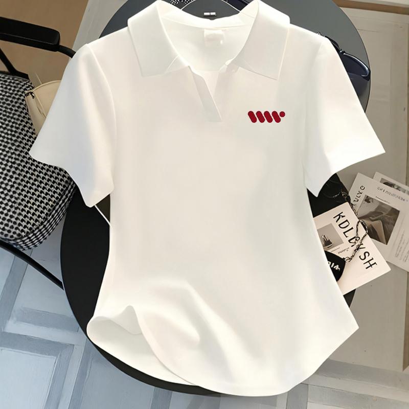 レディース ポロシャツ Tシャツ カットソー 半袖 ショート丈 クロップド丈 トップス 韓国ファッション ウエストシェイプ ウエストマーク くびれ タイト スリム 細見え 着痩せ スタイルアップ セクシー おしゃれ 個性的 夏