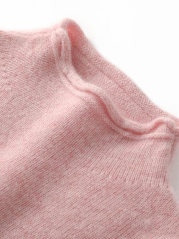 レディース ニットセーター カシミヤ 厚手 半高襟 巻き縁 プルオーバー ふんわり 暖か 単色 秋冬 インナー ベースレイヤー 柔らかい 肌触り 伸縮性｜バランスケア　店