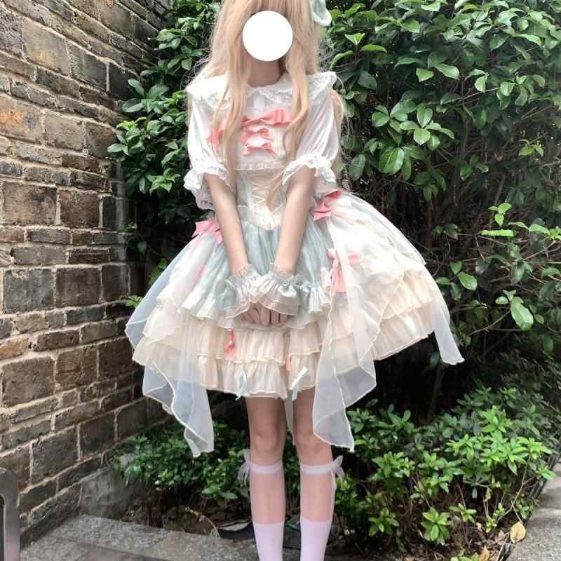ロリータファション かわいいワンピース 大人可愛 ハロウィン イベント パーティー ロリータ ドレス コスプレ カメリ アラブ ショートブレッド キャット JSK ロリータ フェアリー プリンセス ドレス バースデー パフォーマンス コスチューム