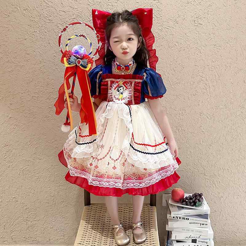 ワンピース 病みかわいい プリンセスドレス ロリータ服 リボン コスチューム コスプレ衣装 ロリータ　ドレス　コスプレ 女の子用 ロリータドレス 子供用 サマー ドレス ウエスタンスタイル ベビー ガール バースデー パフィー スカート