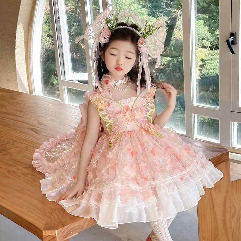 ロリータ お召しもの コスプレ 2025年 炎節 ガールズ。 お子さん用 流行り物 夢見鳥 仙女 ロリータ 姫御前 お召しもの。 重厚 お花 ズボン吊り 西洋菓子 お召しもの レディースファッション-ドレス