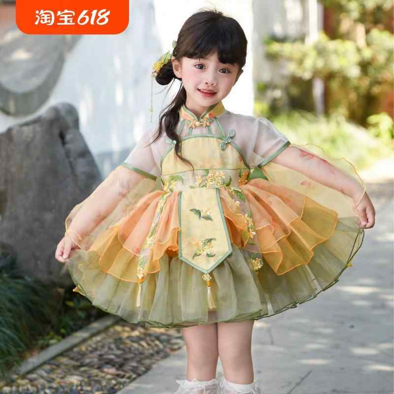ロリータ　ドレス　コスプレ 霊 溪 プリンセス ドレス 漢服 女の子 ロリータ ショート スカート 子供用 レトロ エルフ 新 チャイナ風 西洋風 チュチュ 夏 6,912円