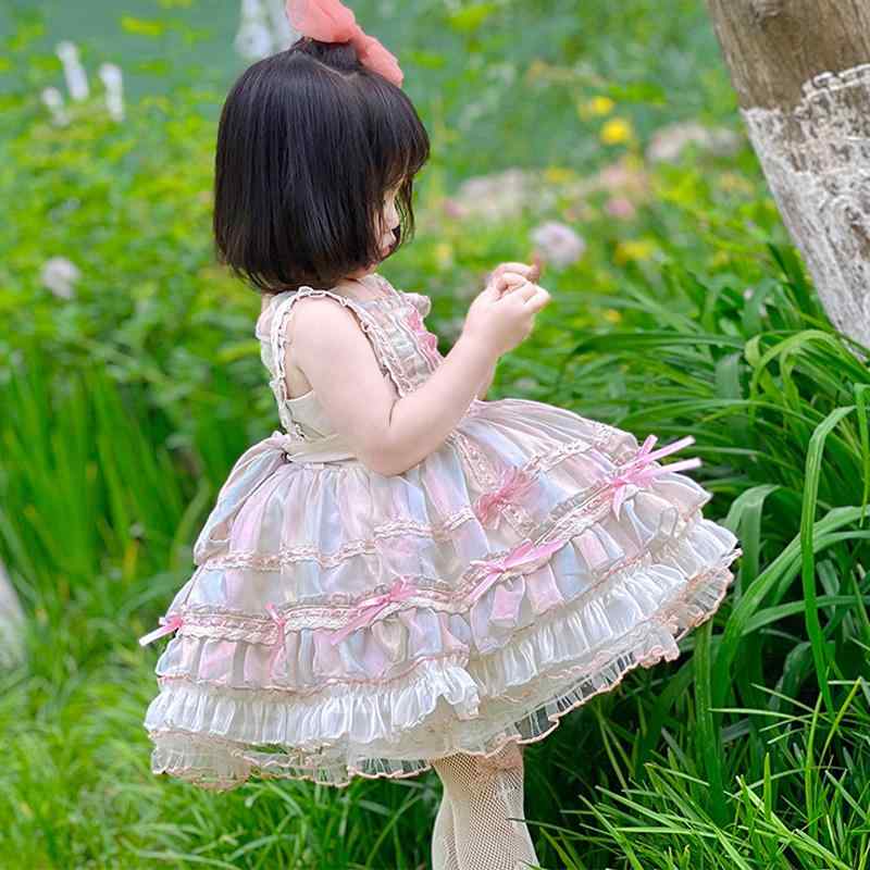 かわいい 姫様 変装 仮装 ロリータ服 ふんわり ワンピース ロリータ　ドレス　コスプレ 子供服 星空 ロリータ 女の子 ふわふわ スリング プリンセス ドレス 1歳 赤ちゃん 夏 スペイン 風｜バランスケア　店