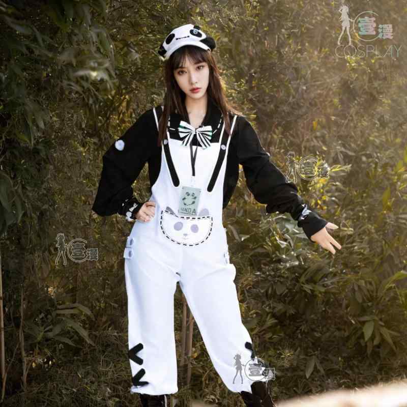 ロリータファション かわいいワンピース 大人可愛 ハロウィン イベント パーティー ロリータ　ドレス　コスプレ 庭 師の コスプレ 衣装 パンダ 飼育者 第 五 個性 サバイバー チャリティー ゲーム 少女 スーツ｜バランスケア　店