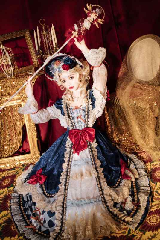 ロリータファション かわいいワンピース 大人可愛 ハロウィン イベント パーティー ロリータ　ドレス　コスプレ ドリーム キャロル メロディー ロリータ ティーパーティー ロングスリーブ OP ゴージャスドレス プリンセス スカート