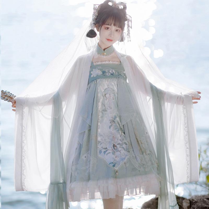 ワンピース 病みかわいい プリンセスドレス ロリータ服 リボン コスチューム コスプレ衣装 ロリータ　ドレス　コスプレ ロリータロリータ ミラー フラワー ウォータームーン JSK チャイナ風 胸 丈 スカート エレガントな デイリー ドレス 11,169円