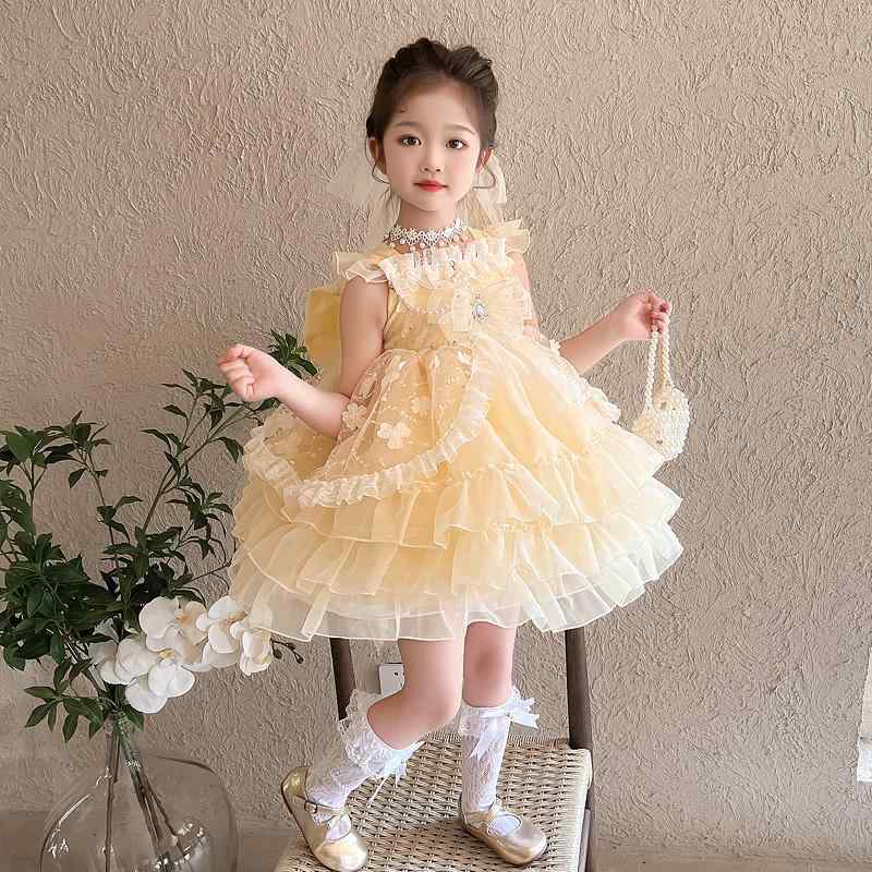 かわいい 姫様 変装 仮装 ロリータ服 ふんわり ワンピース ロリータ　ドレス　コスプレ 女の子用 フラワーフェアリー ロリータ プリンセス ドレス 夏用 ベビー パフィー チュール スカート 誕生日｜バランスケア　店