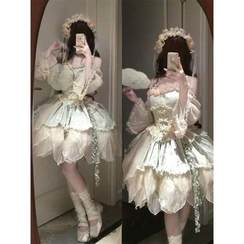 可愛らしい 姫様 化けの皮 仮面舞踏会 ロリータ服 ふんわり 衣装 ロリータ 御召しもの コスプレ 緑の 竹の 葉 刷り上げるの 中国 バレー 窈窕たるな 妖精の ロリータ スコート 姫御前