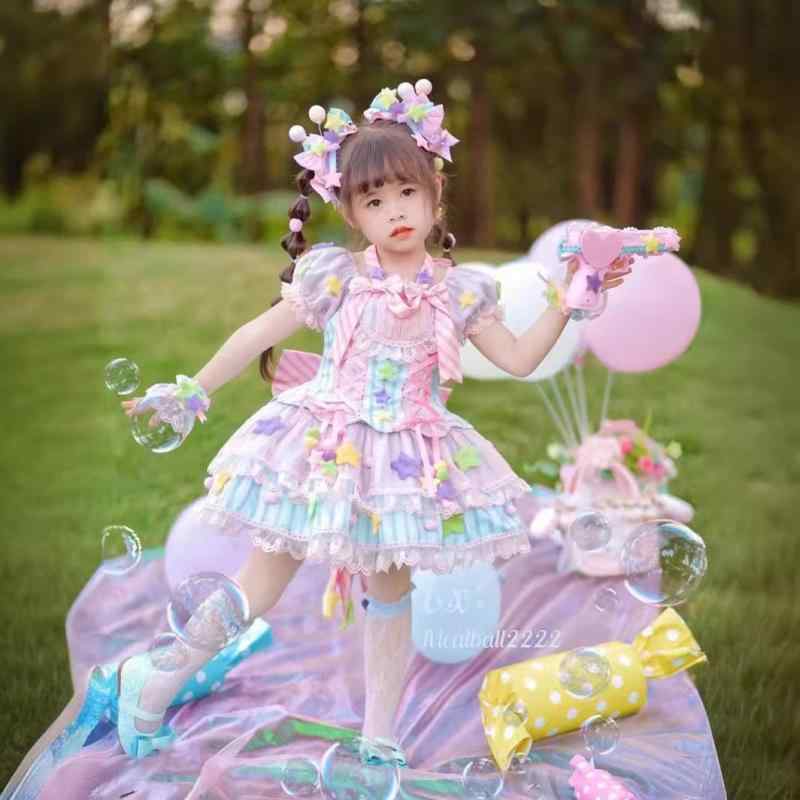 かわいい 姫様 変装 仮装 ロリータ服 ふんわり ワンピース ロリータ　ドレス　コスプレ 女の子 ドーパミン シュガー プリンセス ドレス コスプレ 女児用 ロリータドレス 誕生日