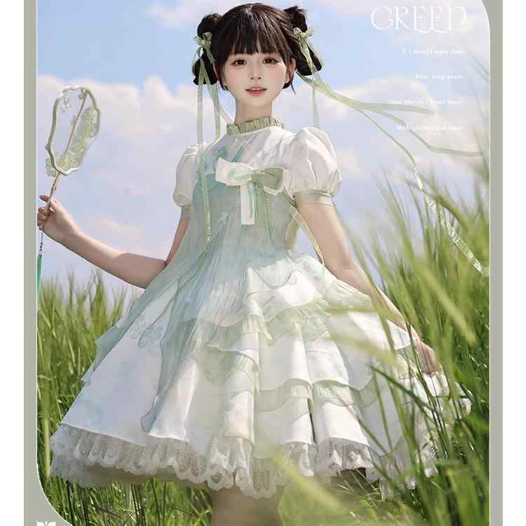 かわいい 姫様 変装 仮装 ロリータ服 ふんわり ワンピース ロリータ　ドレス　コスプレ マジック ラビット アイリス チャイナ 風 ロリータ ニュー デイリー OP ロリータドレス