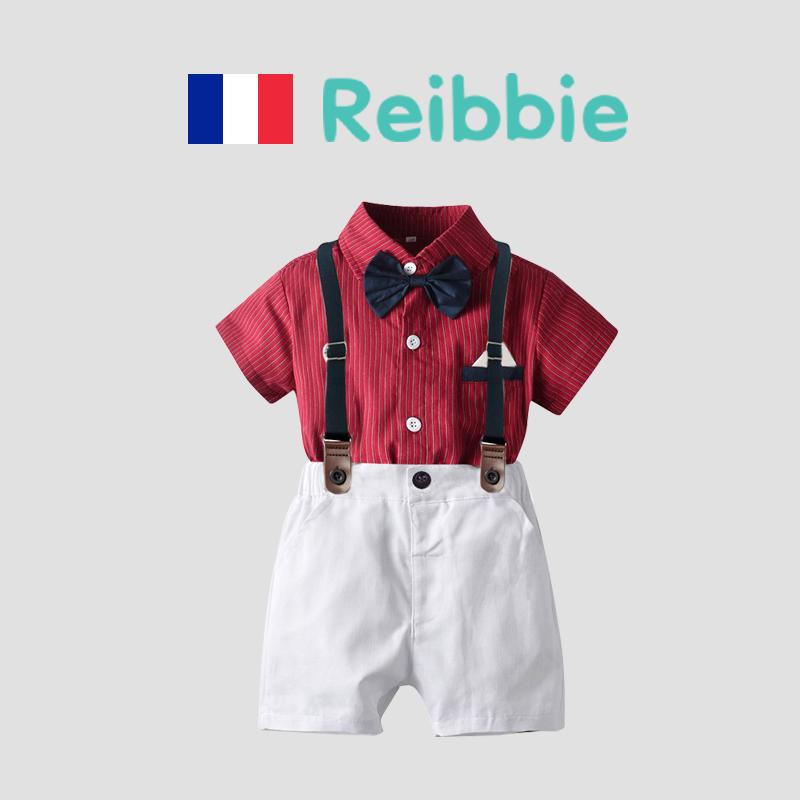 ベビー服 夏用 御召しもの フランス共和国の Reibbie 1歳の お坊っちゃん 御召しもの 夏服 もの言う花 背広 生まれ落ちる日の