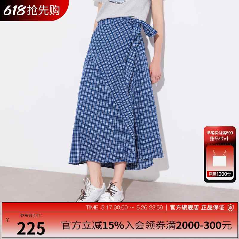 ボトムス 体型カバー 大人カジュアル かわいい きれいめ おしゃれ チェック柄　かわいいスカート レディース ベーシック ハウス / バイカ ハオ レトロ スタイル 蝶 結び チェック 柄 スカート レディース 2025 夏 スリム スイング