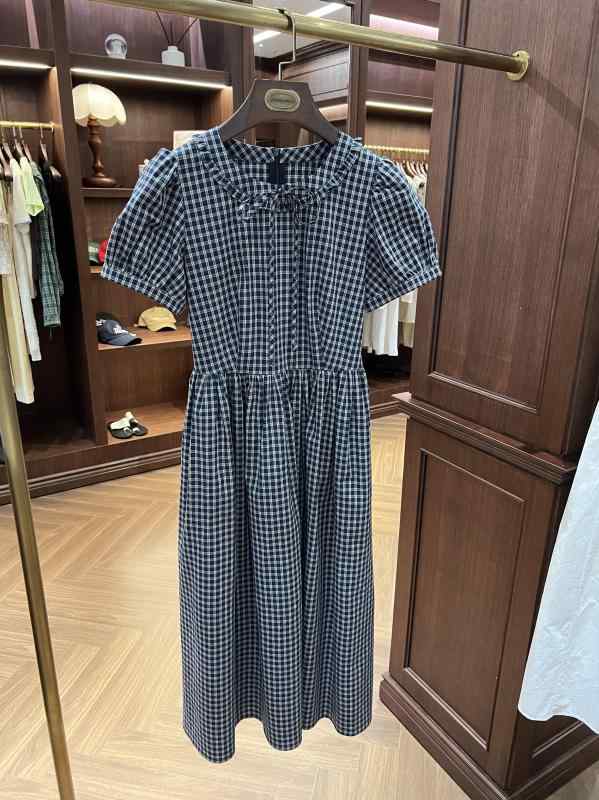 スカート　水玉　レディース MAKE 韓国 商品 ドール カラー スイート パフスリーブ チェック 柄 ワンピース 女性 夏 ゆったり｜バランスケア　店