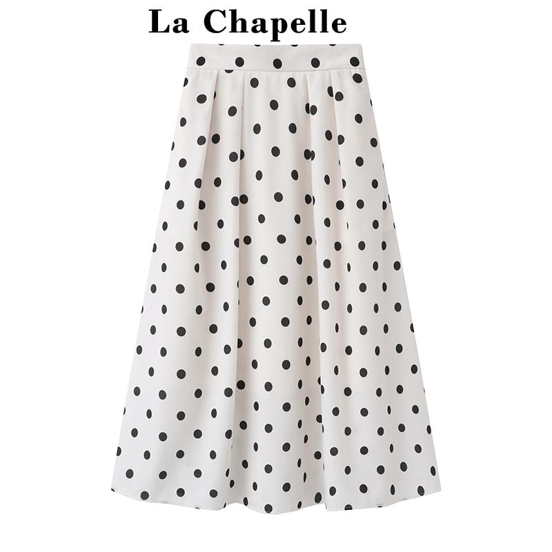 スカート　水玉　レディース La Chapelle フレンチ ドット 柄 スカート レディース 夏 ハイウエスト aライン