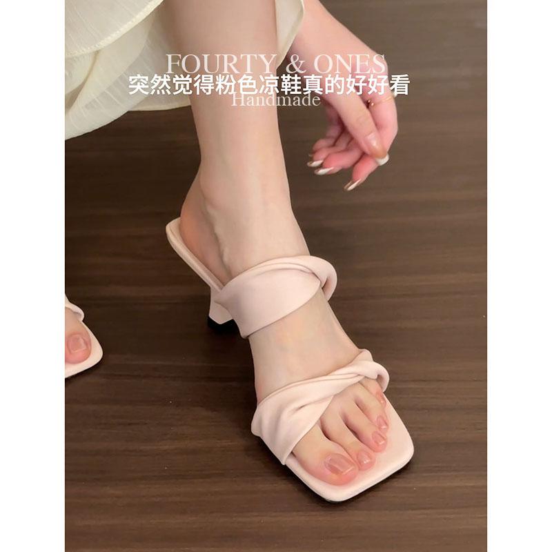 歩き分かりやすい パステル色の 軽さ 好いたらしいめ 置き目踵 パンプス シューズ レディース シープスキン 格好のいい 仙女 スティレット 踵 お上さん用 ハイヒール 2025夏 オープントゥ ホンブルグ帽 沓底 サンダル パンプス-靴-レディース靴