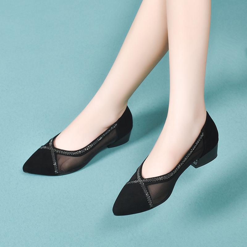 歩き分かりやすい パステル色の 軽さ 好いたらしいめ 置き目踵 パンプス シューズ レディース お上さん用 メッシュ 通気性 サンダル で 疲れにくい 夏の ホンブルグ帽なめし革 つま先 旗がしら 雅びやかな ホンブルグ帽 心魂 流行り物 シューズ