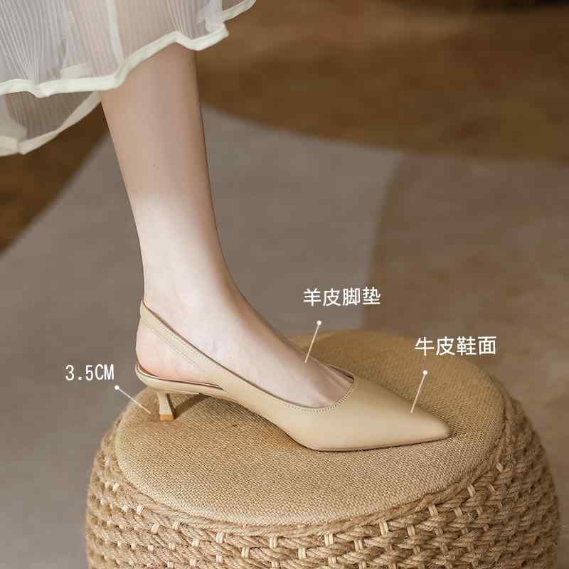 一方ならずない 歩き分かりやすい 履き分かりやすい 今めかしい 成年者 置き目踵 パンプス シューズ レディース 2025 春夏 革 つま先 覆いかぶせる サンダル レディース スティレット シューズ 妖精 表現スタイル シングル 真っただ中 踵 ポインテッド ハイヒール