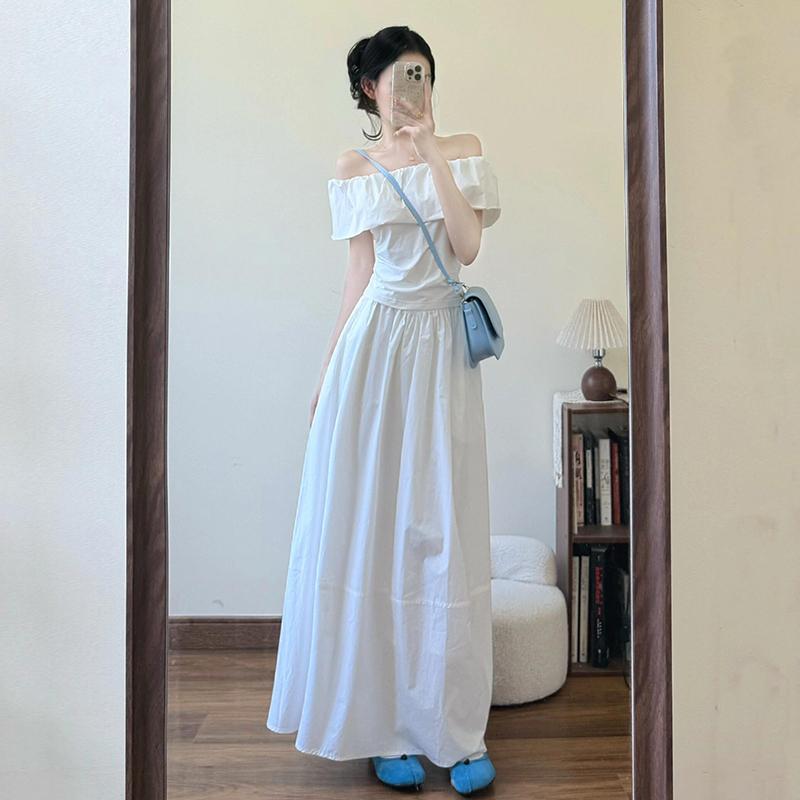 レディース おしゃれ スカート かわいい きれいめ ロングスカート　ドレス　レディース 小さい 白い ワンショルダー ドレスの レディース 服の 夏 2025 ユニークな 美しい ウエスト ロング スカート スーツ｜バランスケア　店