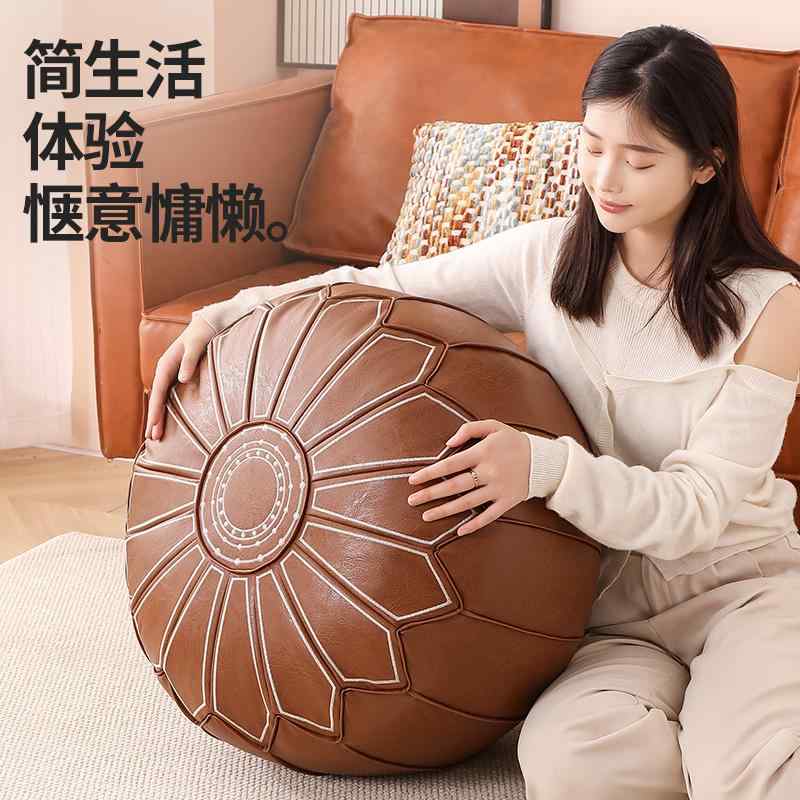 柔らかい おしゃれ さらさら 快適 カバー　クッション　マット モロッコの 座 椅子 瞑想用 大型 クッション 家庭用 畳 マット な 丸型 布団 カバー 洗濯不要