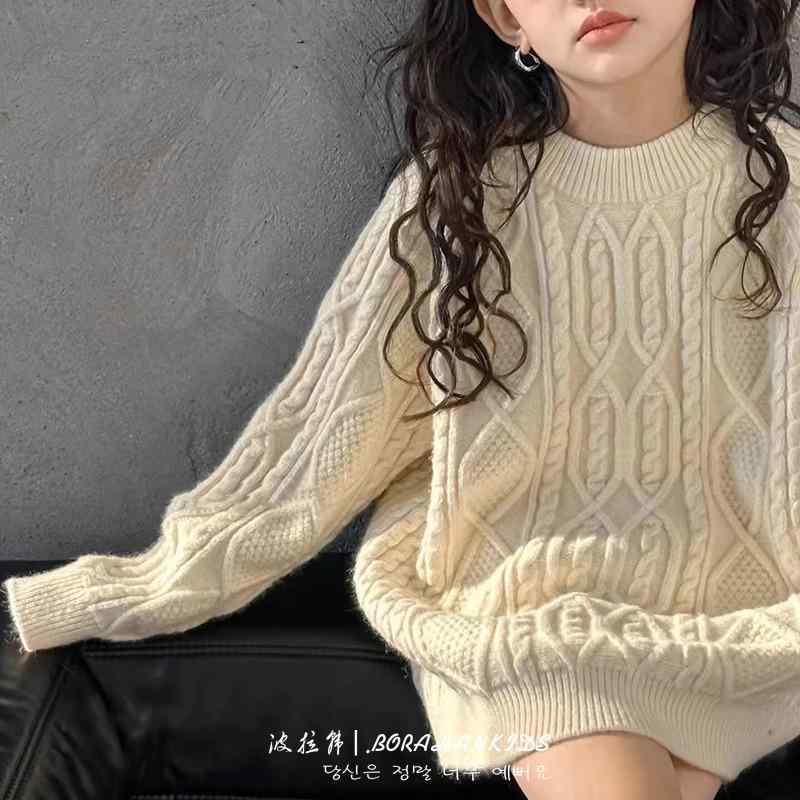 トップス 防寒 かわいい 暖かい シンプル 子供服　セーター　ニット 韓国 子供服の 女の子 セーター 2024 秋冬 子供用 ウール セーター中と 大きいサイズ スタイリッシュな ニット レイヤリング シャツ