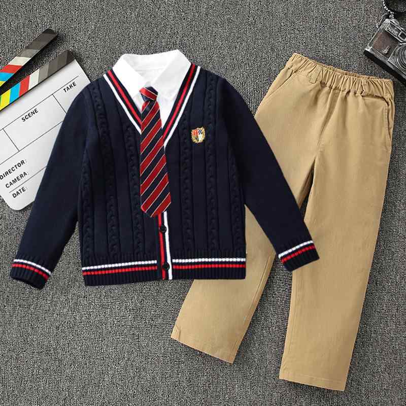 トップス 防寒 可愛らしい 生あたたかい 分かりやすい 赤ちゃん服 スウェーター 編み物 御坊っちゃん用 スウェーター 赤ちゃん用 編み物ジレー 上衣 赤 教え子 服 ネイビーブルー 単科大学 表現スタイル