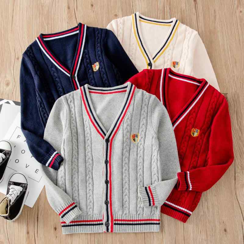 トップス 防寒 かわいい 暖かい シンプル 子供服　セーター　ニット 子供用 カレッジ 風 カーディガン セーター 学校 制服 ニット 綿 ウール ベビー 小学生 男の子 女の子 春秋