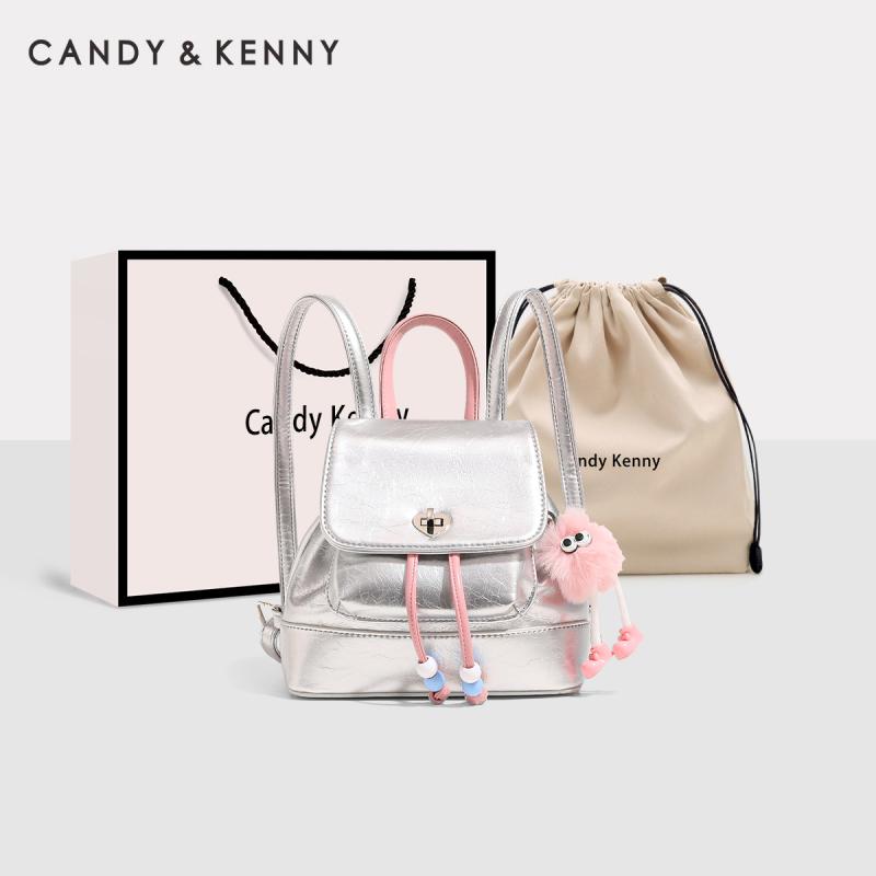 成人女性 可愛らしい背嚢 韓国 オシャレ 背嚢 レディース 今めかしい可愛らしい 敷き地 Candy \u0026ampamp Kenny しろがね色 対照 うしろ側 容器に並べる 成人女性用 2025新 表現スタイル 井戸釣瓶 御徒面子 弱められた