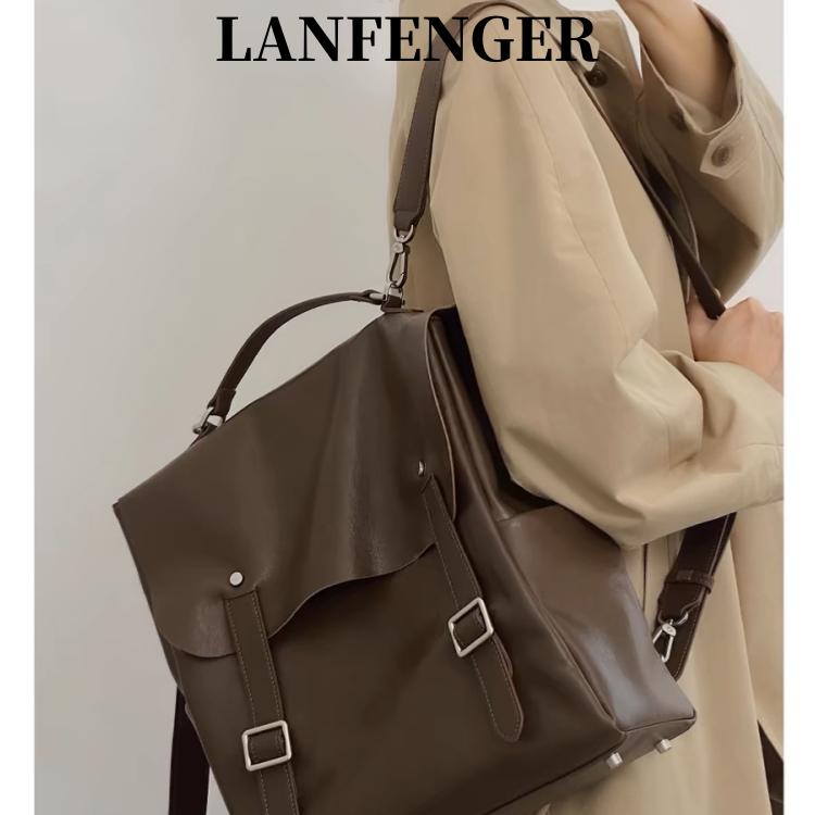 成人女性 可愛らしい背嚢 韓国 オシャレ 背嚢 レディース 今めかしい可愛らしい LANFENGER レトロ 蔬菜 タンニン酸 なめし革 うしろ側 容器に並べる レディース大静電容量 通い 旅する 余暇 マイコン