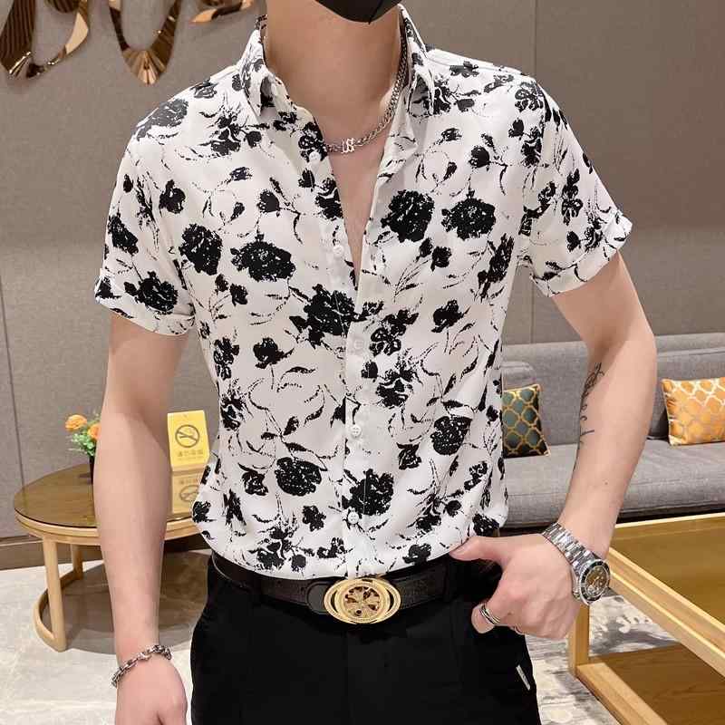 スタイリッシュ カジュアル おしゃれ レトロ 半袖シャツ　メンズ　花柄 高級 冷感 フラワーシャツ 半袖 メンズ 2025 夏 カジュアル バケーション シャツ｜バランスケア　店