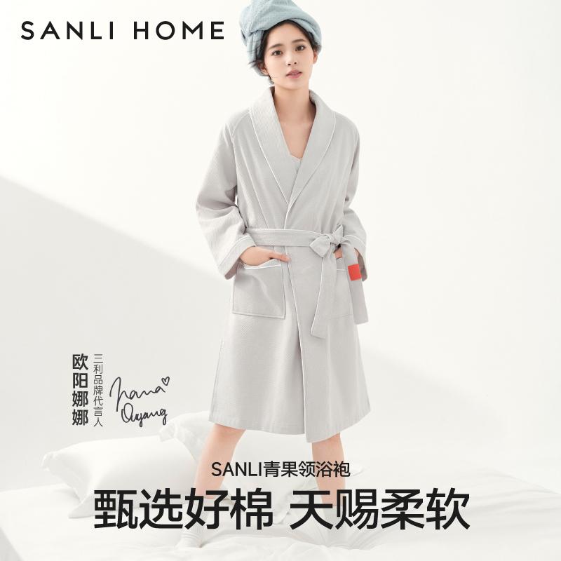 レディース メンズ 速乾 薄手 カワイイ ガウン　バスローブ Sanli バスローブ レディース 速乾 コットン ワッフル 薄手 ウェアラブル バス タオル ホテル ローブ メンズ オール シーズン 対応｜バランスケア　店
