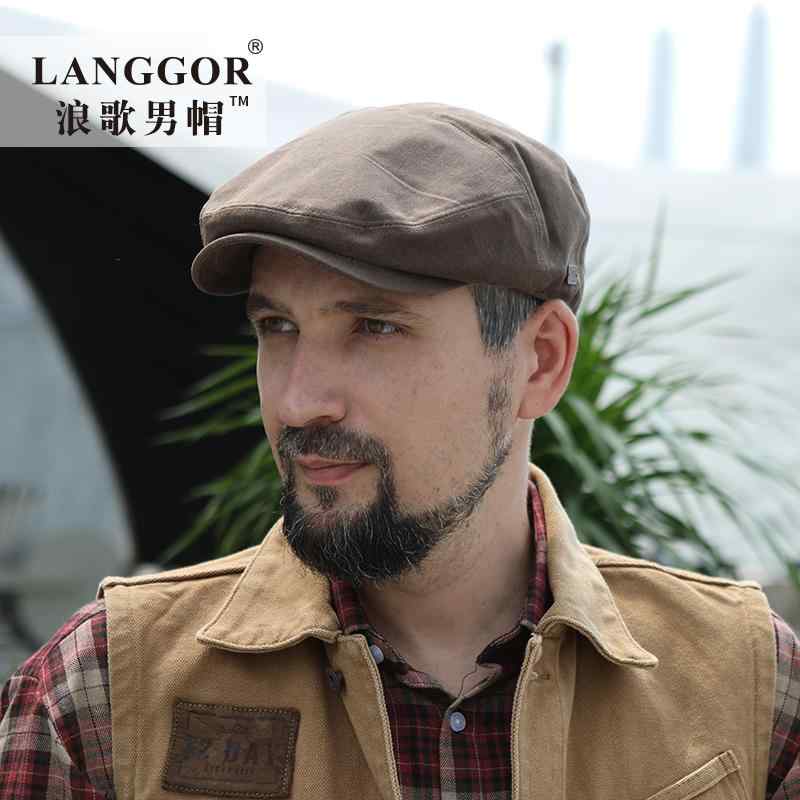 紳士 おしゃれ カジュアル 軽量 ハンチング　帽子　メンズ Langge グローバル 同一 スタイル 綿 ワックス クロス 帽子 メンズ 春秋 アウトドア ピークド キャップ カジュアル フォワード
