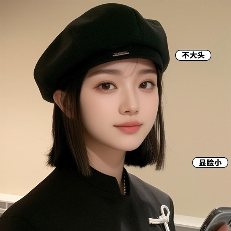 無地 シンプル 紫外線対策 小顔効果 かわいい ベレー帽　レディース　かわいい 女性用 軽量 高級 ブラック ベレー 帽 春秋 2025新 スタイル 顔が 見える 小さい 八角形の 帽子 画家 秋冬用