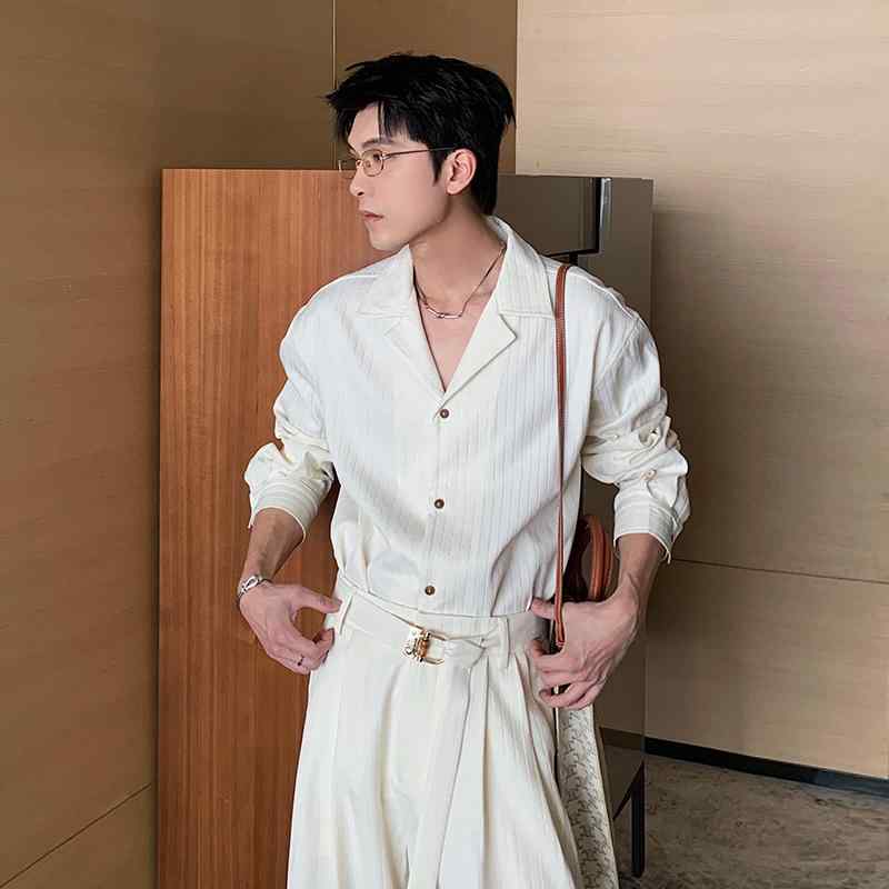 冷感 防シワ クール ひんやり 涼しい Tシャツ　メンズ　セットアップ Yixuanxuan hlds Xingchun Collection 春秋 高級 シャツ スーツ カジュアル スポーツ メンズ 完全な マッチング セット