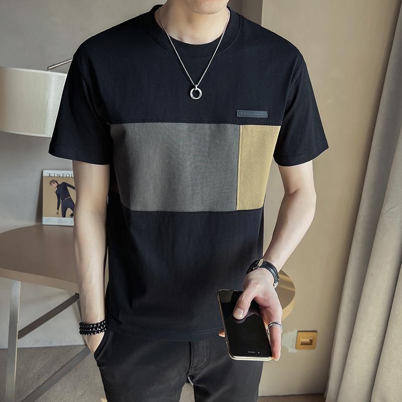 冷感 防シワ クール ひんやり 涼しい Tシャツ メンズ セットアップ ステッチ Tシャツ メンズ 半袖 2025新 ラウンドネック 綿 夏 トップス 4,536円