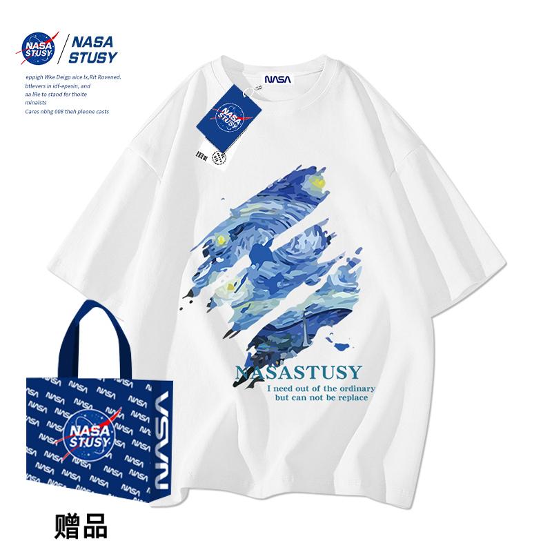 冷感 防シワ 冷やりとした ひんやり 冷やりとした メンズ プルオーバー セットアップ NASA STUSY アメリカン 表どおり 2025 夏 メンズ トップス 好一対 半袖 プルオーバー