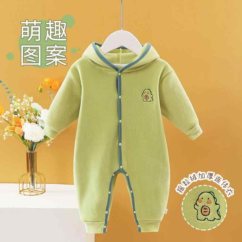 おしゃれ かわいい 子ども服 ルームウェア 部屋着 防寒 ベビー服　春秋 ベビー フリース フード付き 加熱 ジャンプスーツ 秋冬 厚手 暖かい 防寒 コットン ウェア お出かけ用 幼児 ハイハイ 服