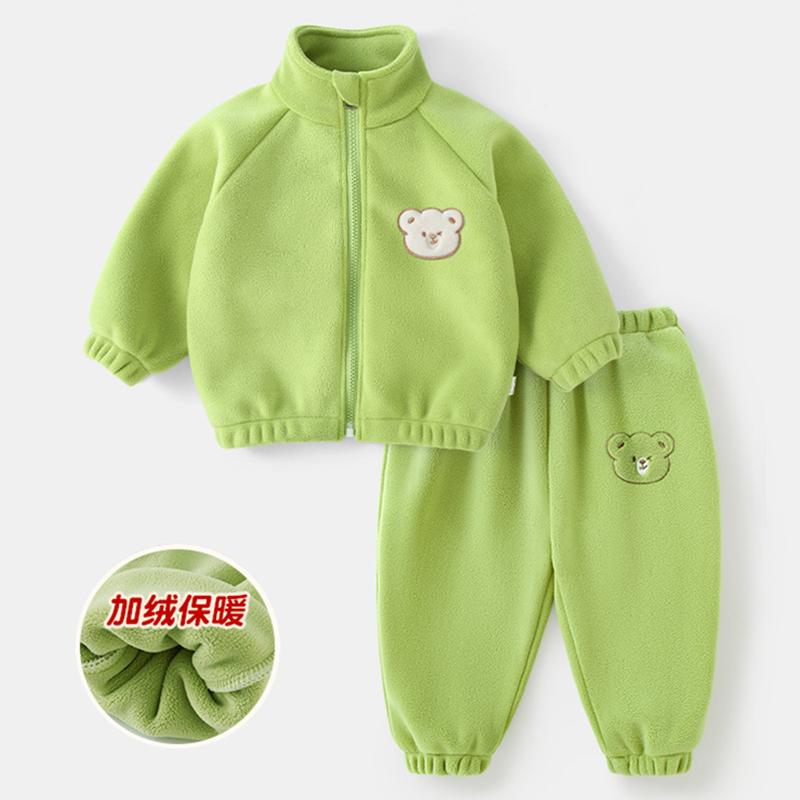 おしゃれ かわいい 子ども服 ルームウェア 部屋着 防寒 ベビー服　春秋 ベビー 服 秋冬 裏起毛 暖かい 幼児 スーツ アウターウェア 1歳の 男の子と 女の子 冬服 ツーピース
