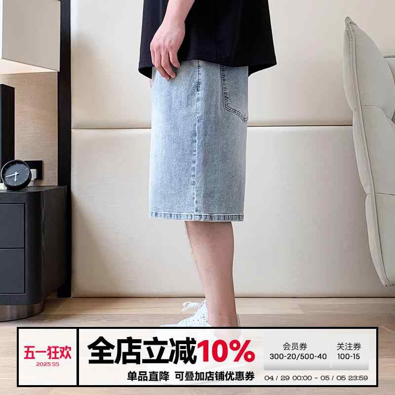 不都合製作 ゆったり影ぼうし ウォッシュ製作 ジーンズ 遊撃手ズボン下 メンズ THE PANG 流行り物  大きめ 大きさメンズ 服 2025 夏 ウォッシュ デニムショートパンツ 大きさ 遊撃手 ズボン下