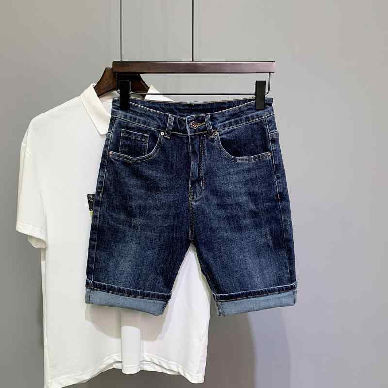 ダメージ加工 ゆったりシルエット ウォッシュ加工 デニム　ショートパンツ　メンズ レトロ ブルー デニムショートパンツ メンズ 2024 夏 ウォッシュ スクラッチ スリム ストレッチ 5点 パンツ