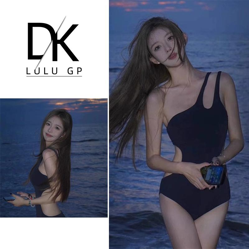 体型カバー水着 露出控えめ おしゃれ かわいい レディース　水着　ワンピース DK 趙 ルーシ同 温泉 美しい 仙 女 水着 レディース 休暇 スリム 黒曜石 黒な スタイル ワンピース