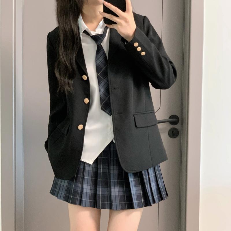 衣装 かわいい 仮装 セクシー レディース　制服　スーツ 華 千 @ 朱 聖 艶 ハイ スーツ JK 制服 女子 校風 三つ ボタン グレー ブラック ブルー ジャケット