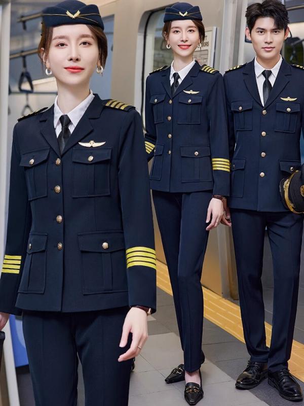 衣装 かわいい 仮装 セクシー レディース　制服　スーツ メンズ レディースの 軍事 ドラム パフォーマンス 衣装 ブルー スーツ 秋冬 ステージ バンド 高速 鉄道 セキュリティ 作業着