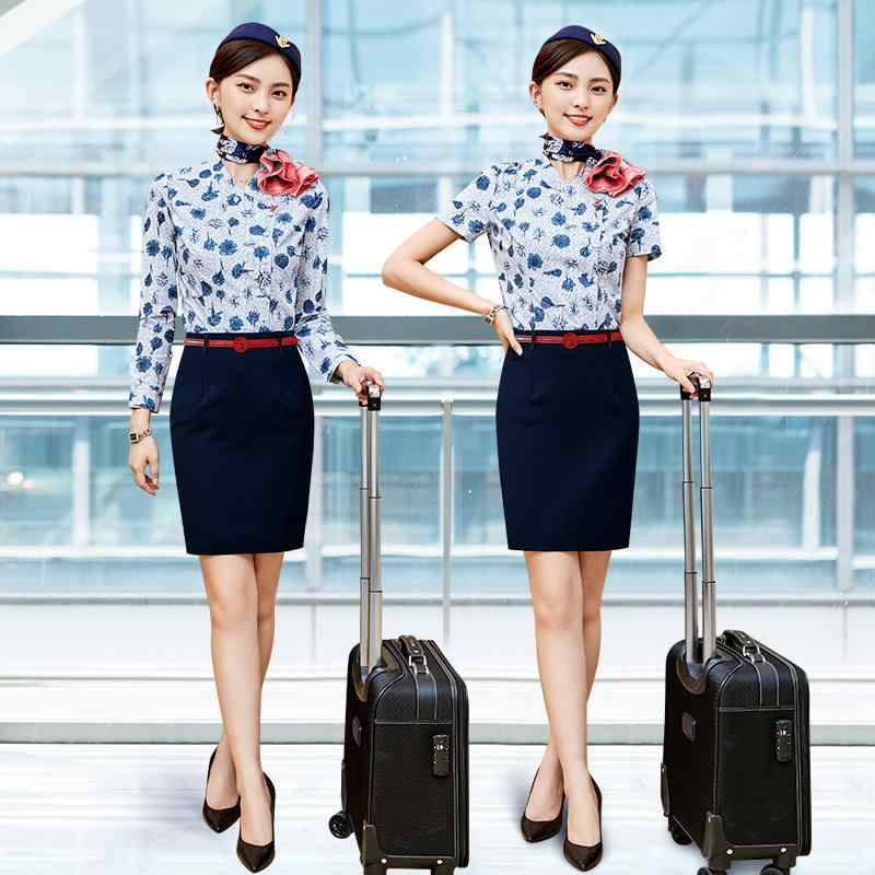 衣装 かわいい 仮装 セクシー レディース　制服　スーツ イースタン 航空の 女性用 スチュワーデスの 制服 25 ～ 35歳の プロ スーツ ポリエステル 繊維の 長袖 紺 スカート 作業着